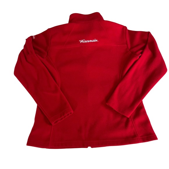 Columbia Wisconsin Badgers Red Fleece Full Zip Jacket Women's L - Picture 2 of 6